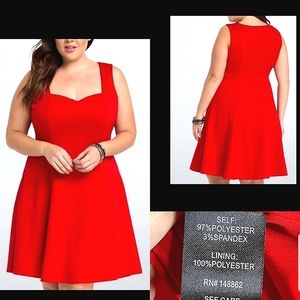 SOLD! Torrid Red Textured Skater Dress Size 2